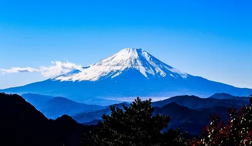 富士山遠景　青空と富士山
