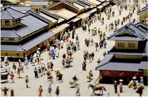 江戸時代の町並みの模型