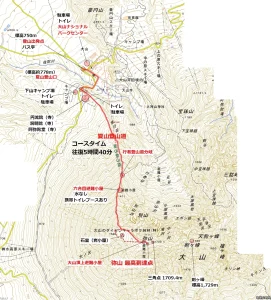 鳥取 大山 ルート地図　夏山登山道　　1400