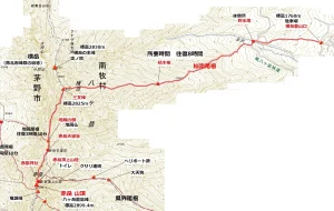 八ヶ岳 登山ルート 赤岳 杣添尾根コース地図