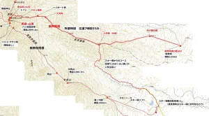 八ヶ岳 登山ルート 赤岳 県界尾根コース地図